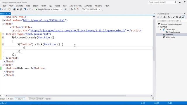 jQuery Selectors-Hiding button using jquery смотреть онлайн