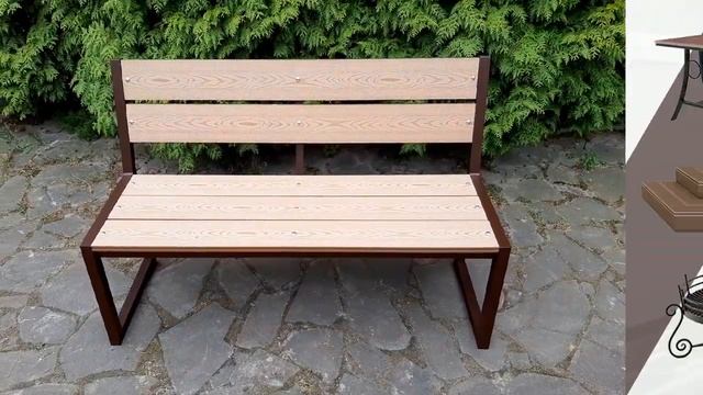 Садовая лавочка в стиле Лофт на алюминиевом каркасе с покраской смотреть онлайн