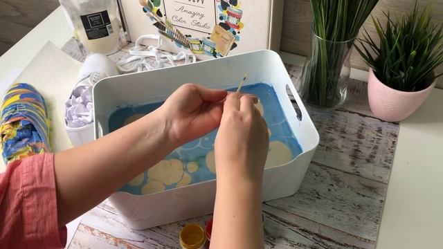 Декорируем кеды или Эбру на ткани