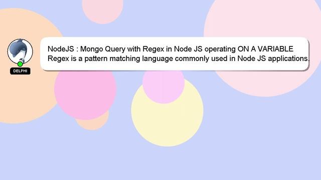 NodeJS : Mongo Query with Regex in Node JS operating ON A VARIABLE смотреть онлайн