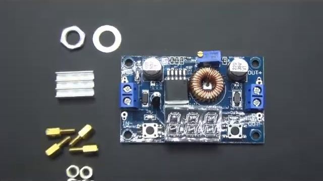 XL4015 5A high power 75W DC-DC adjustable drop power supply module with voltage display смотреть онлайн