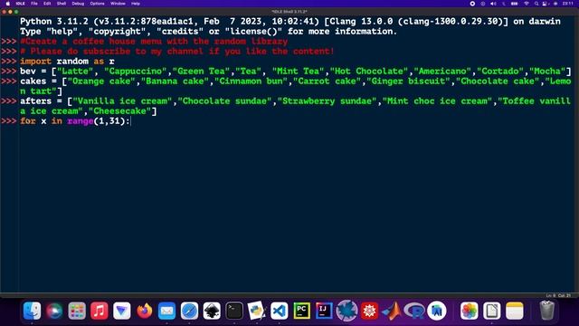 How to create a simple coffee restaurant menu using the Random library in Python смотреть онлайн