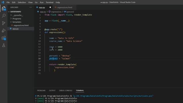 Expressions in Jinja2 | Flask for Python | Data To Info смотреть онлайн