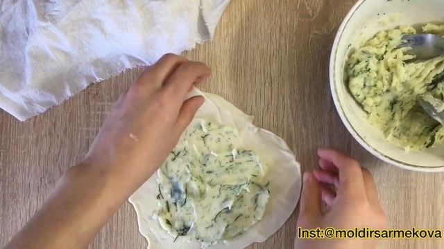 ЧЕБУРЕКИ с картошкой и укропом. Қазақша рецепт.Картошкамен ЧЕБУРЕКИ. смотреть онлайн