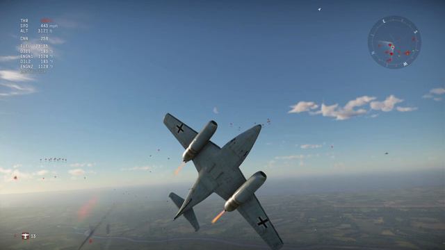 War Thunder Me-262 vs B-25 and English hornets смотреть онлайн
