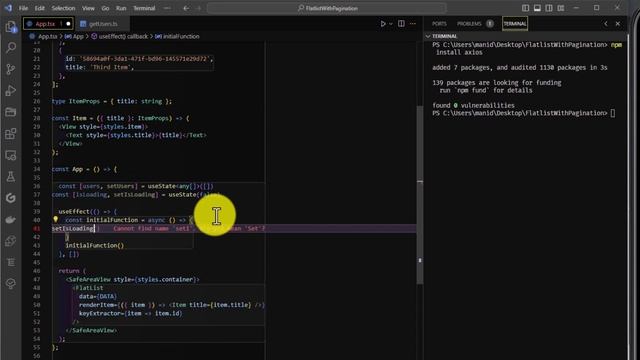 Flatlist With Pagination | React Native | Typescript