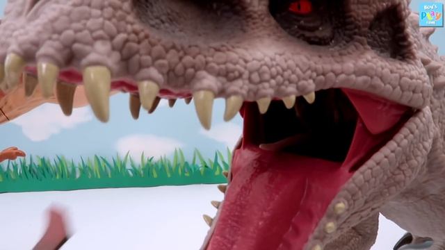 6 Tyrannosaurus VS 6 Indominus! Jurassic World Dinosaurs Toys For Kids смотреть онлайн