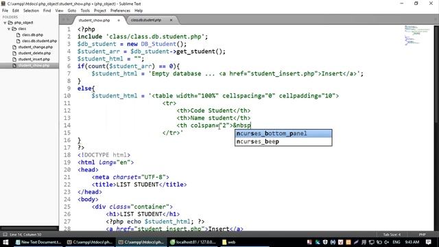 How to Create object oriented mini use PHP and PHPMyAdmin part 4 смотреть онлайн
