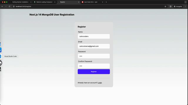 Next.js 14 MongoDB User Registration смотреть онлайн