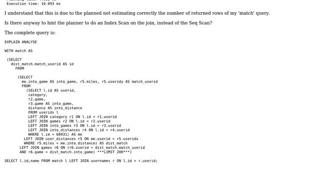 Databases: How to influence the planner on Postgresql? смотреть онлайн