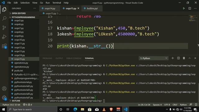 #64 __str__() and __repr__() (Operator Overloading) || Python Tutorials in Tamil|| #CodingAnna смотреть онлайн