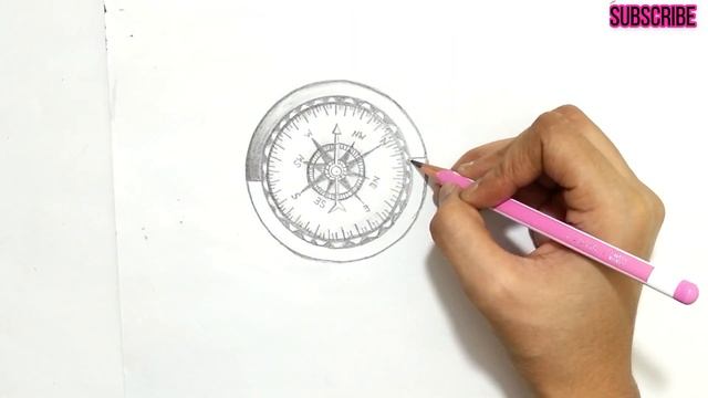 How to Draw a Compass/3D compass easily,,step by step.. смотреть онлайн