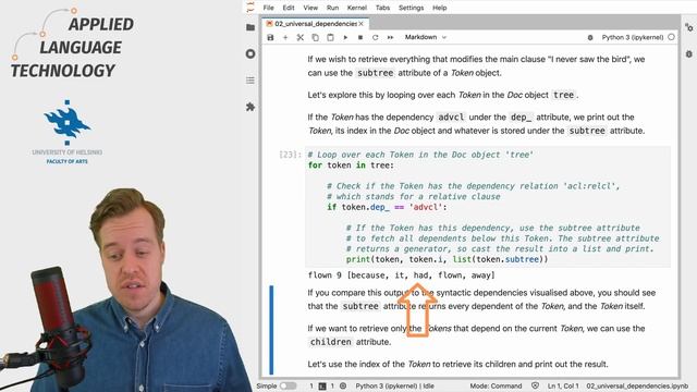Exploring syntactic dependencies using spaCy смотреть онлайн