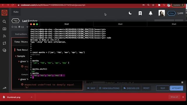 Last Survivor | 7 kyu codewars | javascript смотреть онлайн