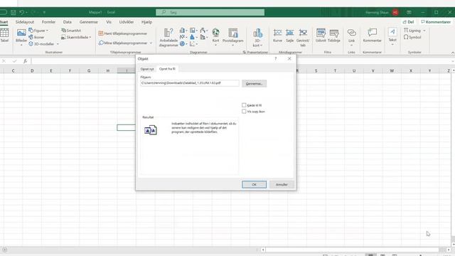 Indsæt pdf i Excel, eksempel смотреть онлайн