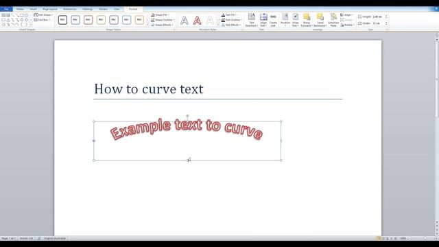 How to curve text in Microsoft Word 2010 смотреть онлайн