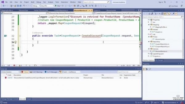 Discount.gRPC Microservice with PostgreSQL | Create a gRPC client and server in ASP.NET Core