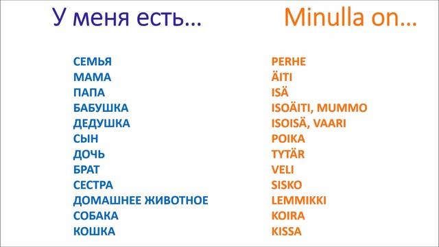 ФИНСКИЙ ЯЗЫК // УРОК 1 // Семья смотреть онлайн