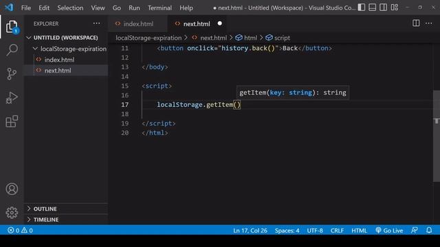 Set Expiration Time on a localStorage Item | JavaScript Tutorial смотреть онлайн