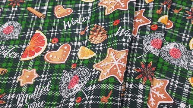 Ткань Вафельное полотно 150 см 155 гр 5000261 Рождественский аромат смотреть онлайн