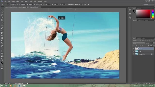 How to make waterfall in photoshop Cc | manipulation смотреть онлайн