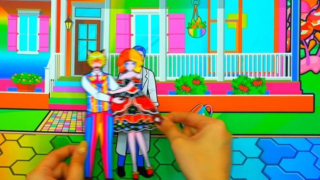 Paper Dolls Dress Up - Poor Elsa Ice Mermaid and Kidnapper Cruella Dress - Barbie Story & Crafts смотреть онлайн