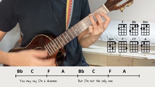 Imagine - John Lennon (Ukulele Cover) смотреть онлайн