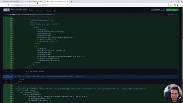 Adding Bootstrap dropdown actions and confirmation modal смотреть онлайн