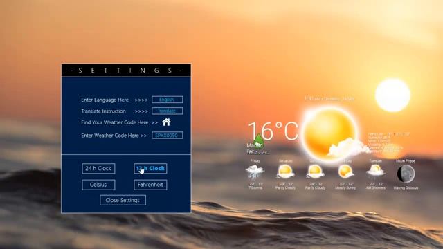 Realistic Weather Forecast 5 Rainmeter Skin