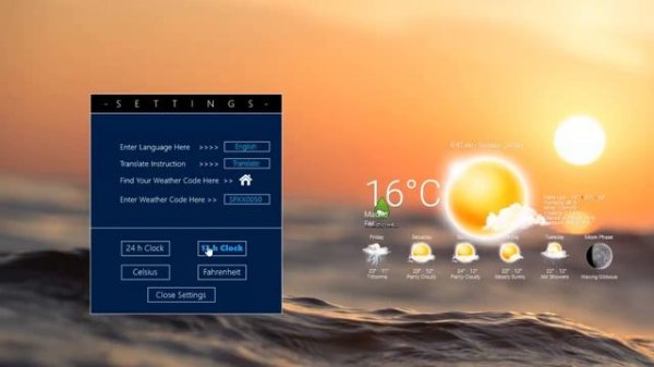 Realistic Weather Forecast 5 Rainmeter Skin