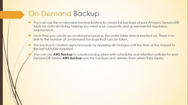 Amazon DynamoDB : On-Demand Backup & Restore смотреть онлайн