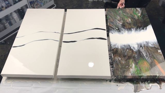 Pearl Cell Cloudy Dutch Pour Triptych | “Granite” Earth Tones | Acrylic Pour Tutorial смотреть онлайн