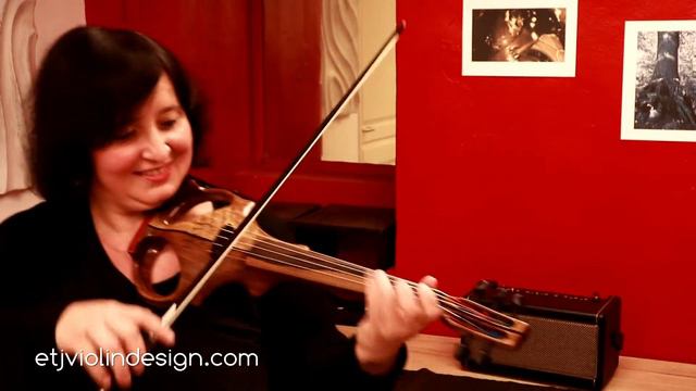 ETJ 5 string electric violin - high gain distortion demo - flamed walnut model смотреть онлайн