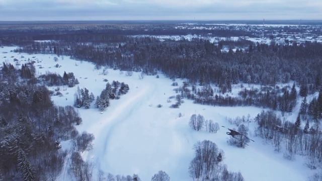 Полёт над зимним лесом смотреть онлайн