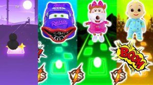 mystery 3142 WOLFOO girl vs OM NOM VS PLUSH COCOMELON vs MCQUEEN EATER in Tiles hop