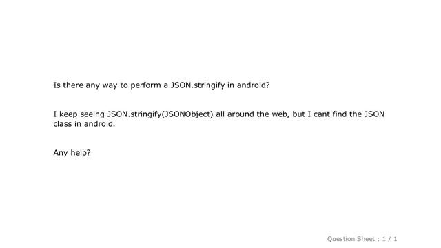 Android : JSON.stringify in java - android смотреть онлайн