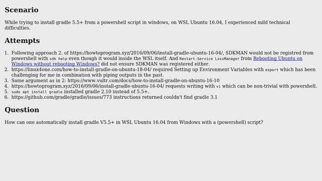 How to (automatically) install gradle 5.6(+) on WSL Ubuntu 16.04? смотреть онлайн