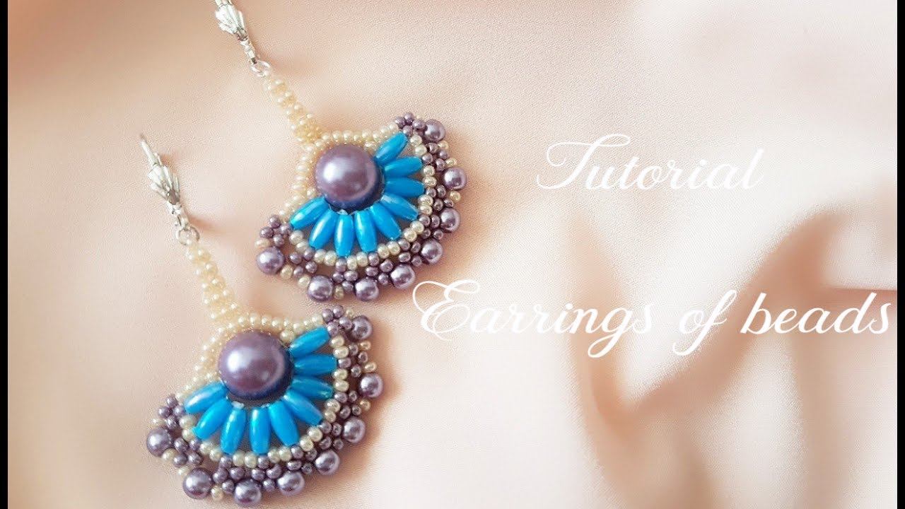 #МК - Серьги с применением бусин риса | #Tutorial - Earrings use beads rice смотреть онлайн
