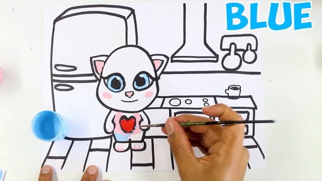 ⭐Coloring and Drawing My TALKING ANGELA in the kitchen for kids ? How to Draw My TALKING ANGELA? смотреть онлайн