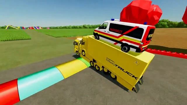 TRANSPORT OF COLORS! TRACTORS AND TRUCKS TRANSPORTING #1049 Farming Simulator 22 | LIVE смотреть онлайн