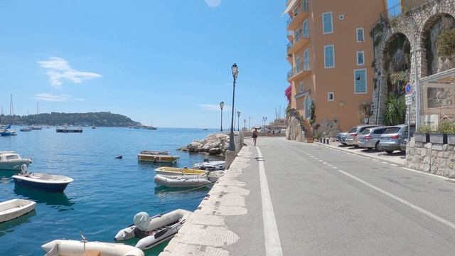 [4K] #French Riviera Walking Tour: Villefranche-sur-Mer, France.