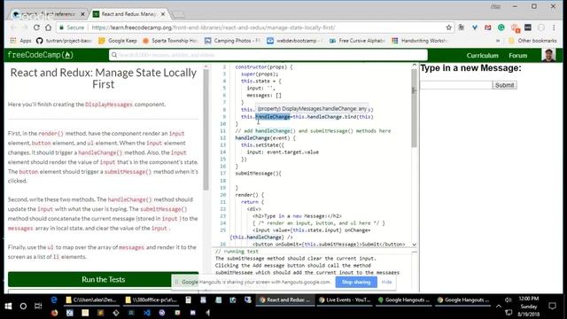 React and Redux: Manage State Locally First - freeCodeCamp Solution смотреть онлайн