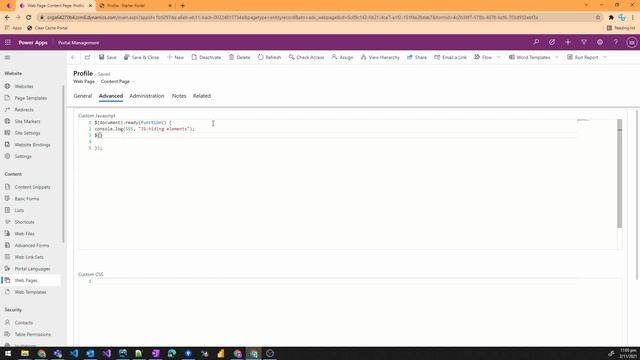 Hide a specific element in the Power Apps Portal Profile page using JavaScript смотреть онлайн