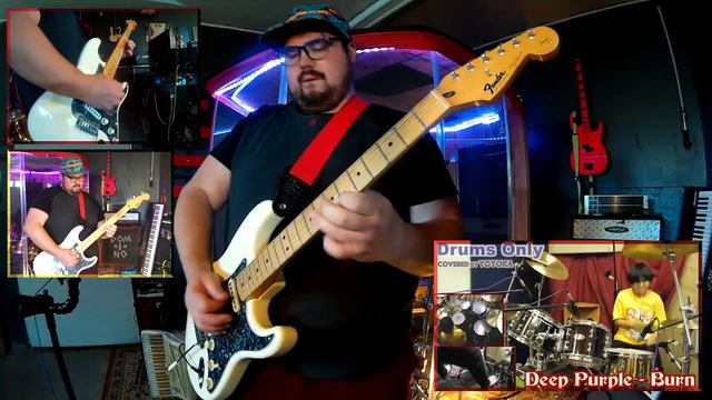 Trying to keep up with Yoyoka playing 'Burn' on GUITAR | Deep Purple Jam Session смотреть онлайн