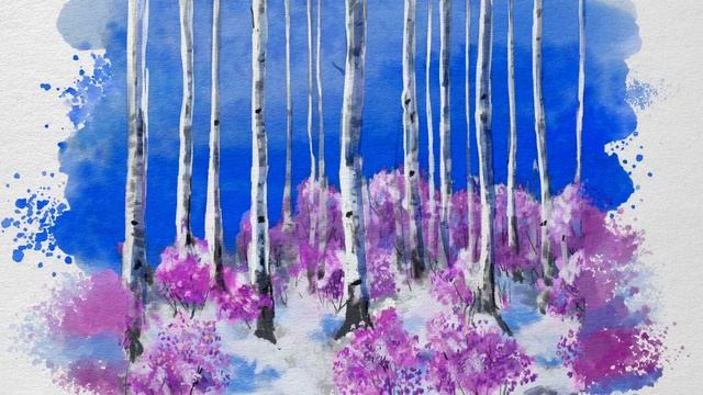 Speedpaint #9 Акварельный набросок. "Багульник" смотреть онлайн