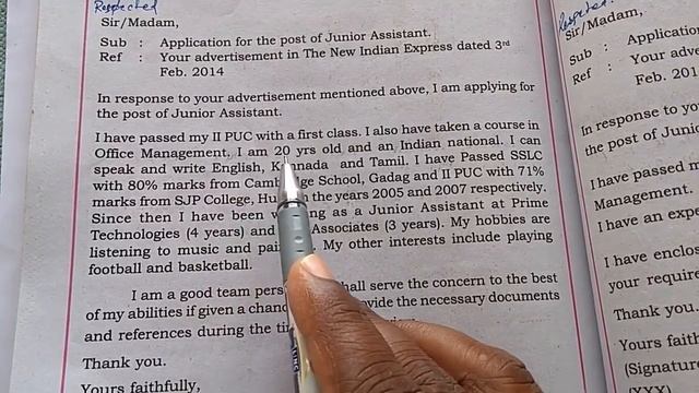 Job Application (Letter writing) PU 2nd Karnataka смотреть онлайн