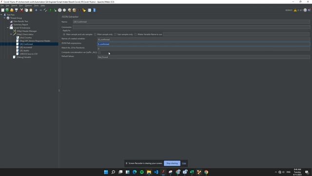 JSON Extractor in JMeter смотреть онлайн