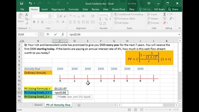 How to Calculate Present Value (PV) of Annuity Due in MS Excel смотреть онлайн