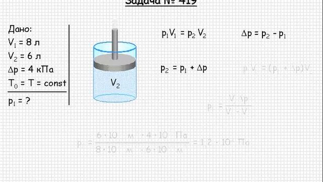 403  Теплота и молекулярная физика  Законы идеального газа и уравнение состояния  Задача 419