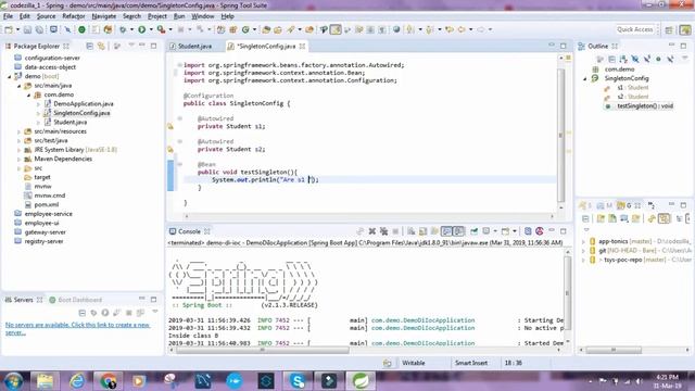 Singleton scope in spring VS singleton class in java смотреть онлайн